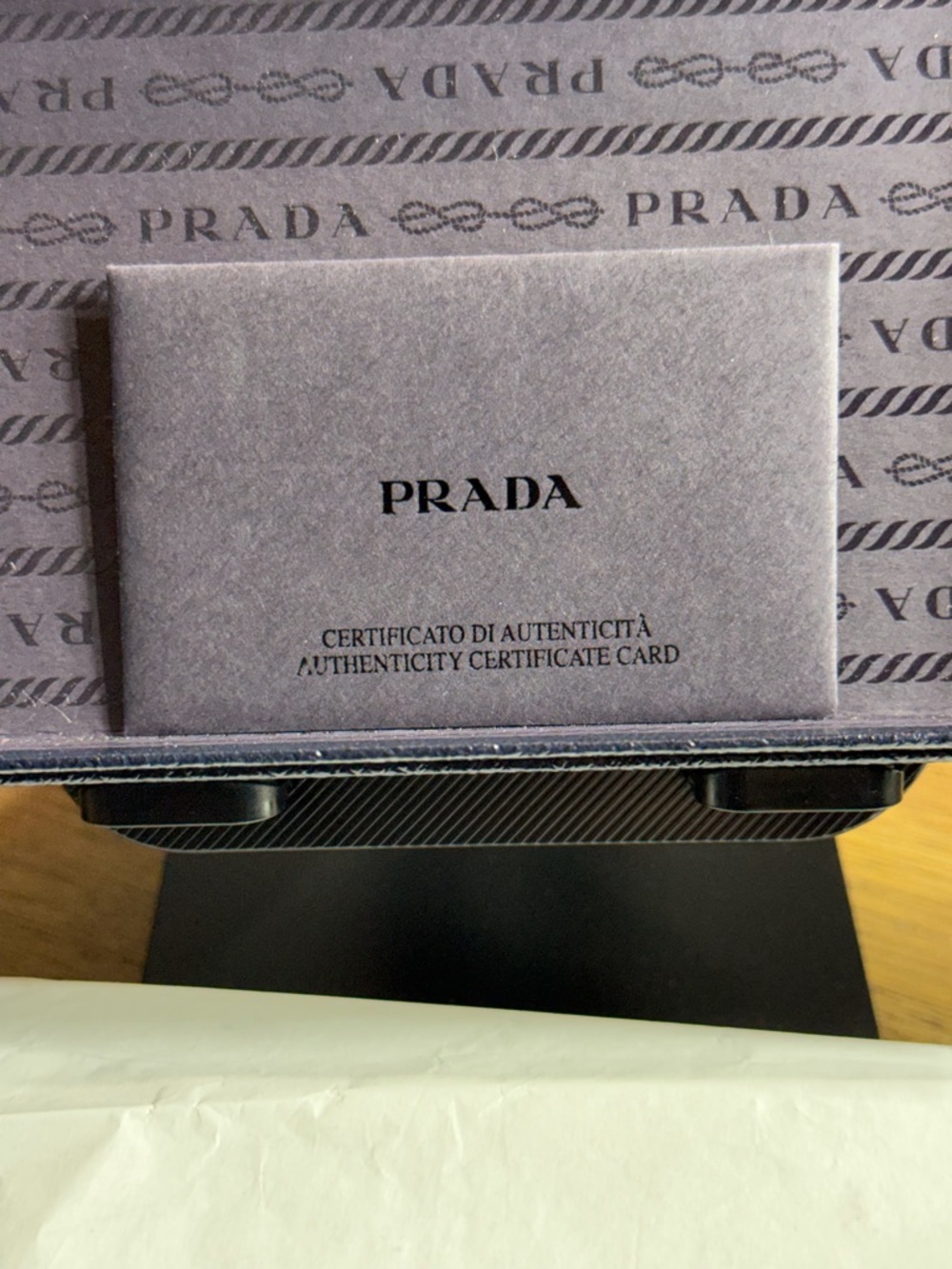 Prada Blue Saffiano Leather Zip Wallet with Gold Logo - Picture 16 of 16